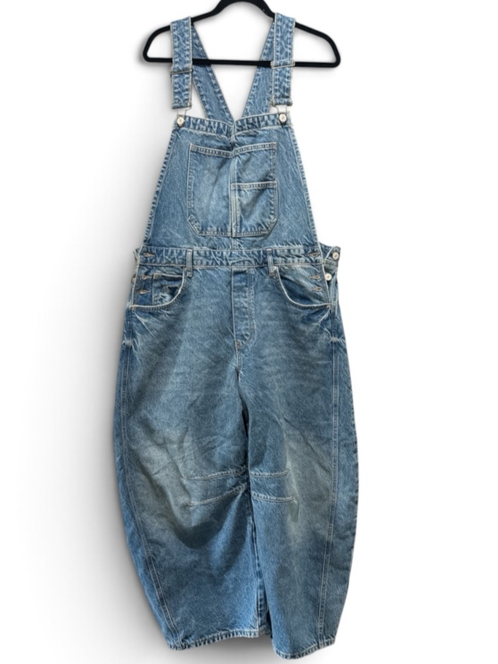 We The Free Light Blue Denim Barrel Overalls #738